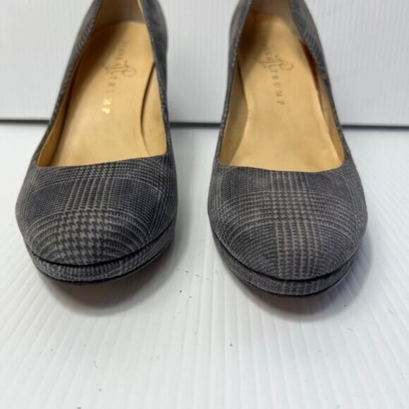 Women's Ivanka Trump Career Office Platform Plaid Gray High Heels Pumps Size 7 - Picture 4 of 10